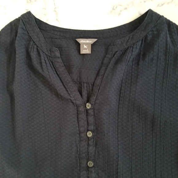 Navy Eddie Bauer Top - Worn Once - Sz Large - Picture 7 of 11